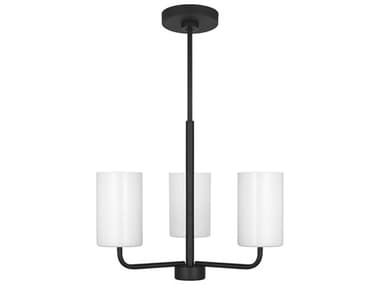 Generation Lighting Rhett 3-Light Midnight Black Cylinder Chandelier GENGLC1003MBK