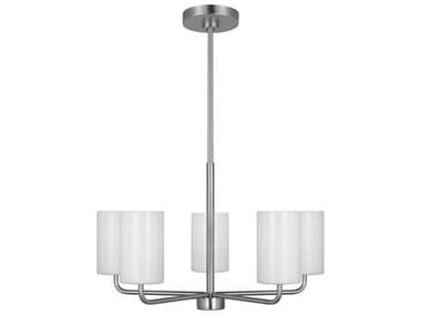 Generation Lighting Rhett 5-Light Brushed Steel Cylinder Chandelier GENGLC1015BS