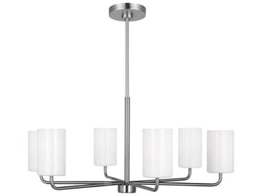 Generation Lighting Rhett 6-Light Brushed Steel Cylinder Chandelier GENGLC1026BS