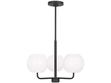 Generation Lighting Rory 21" Wide 3-Light Midnight Black Globe Chandelier GENGLC1043MBK