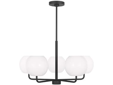 Generation Lighting Rory 26" Wide 5-Light Midnight Black Globe Chandelier GENGLC1055MBK