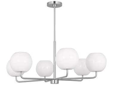 Generation Lighting Rory 35" Wide 6-Light Brushed Steel Globe Chandelier GENGLC1066BS