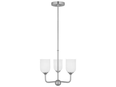 Generation Lighting Emile 16" Wide 3-Light Brushed Steel Chandelier GENGLC1073BS