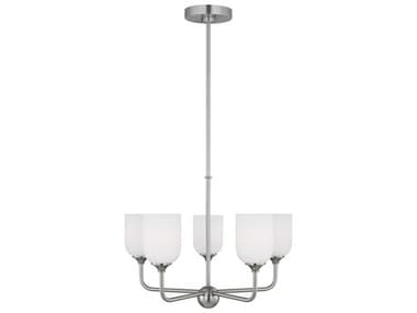 Generation Lighting Emile 20" Wide 5-Light Brushed Steel Chandelier GENGLC1085BS