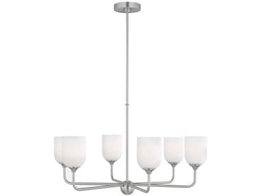 Generation Lighting Emile 30" Wide 6-Light Brushed Steel Chandelier GENGLC1096BS