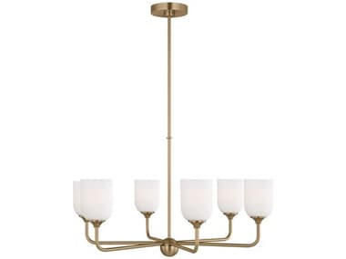 Generation Lighting Emile 30" Wide 6-Light Satin Bronze Chandelier GENGLC1096SB