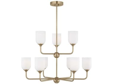 Generation Lighting Emile 30" Wide 9-Light Satin Bronze Tiered Chandelier GENGLC1109SB