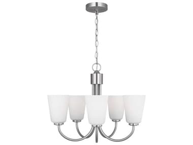 Generation Lighting Miles 5-Light Brushed Nickel Bell Chandelier GENGLC1115BS