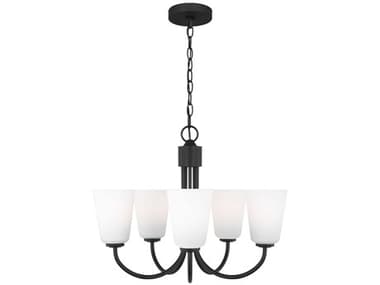 Generation Lighting Miles 5-Light Midnight Black Bell Chandelier GENGLC1115MBK