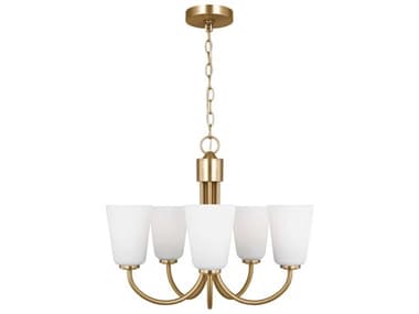 Generation Lighting Miles 5-Light Satin Brass Bell Chandelier GENGLC1115SB