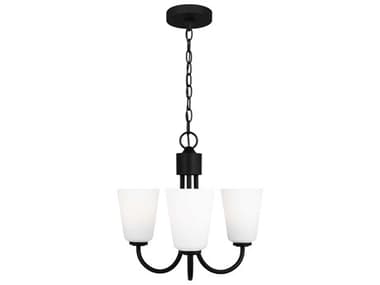 Generation Lighting Miles 3-Light Midnight Black Bell Chandelier GENGLC1123MBK