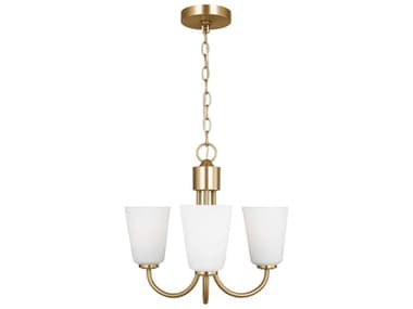 Generation Lighting Miles 3-Light Satin Brass Bell Chandelier GENGLC1123SB
