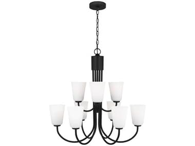 Generation Lighting Miles 9-Light Midnight Black Bell Chandelier GENGLC1139MBK