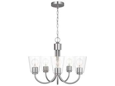 Generation Lighting Miles 5-Light Brushed Nickel Bell Chandelier GENGLC1145BS