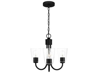 Generation Lighting Miles 3-Light Midnight Black Bell Chandelier GENGLC1153MBK