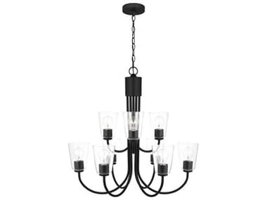 Generation Lighting Miles 9-Light Midnight Black Bell Chandelier GENGLC1169MBK