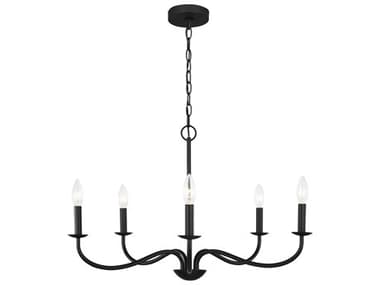 Generation Lighting Abells 5-Light Midnight Black Chandelier GENGLC1205MBK