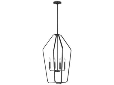 Generation Lighting Kennan 4-Light Midnight Black Chandelier GENGLC1274MBK