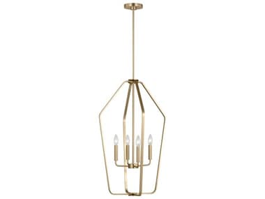 Generation Lighting Kennan 4-Light Satin Brass Chandelier GENGLC1274SB