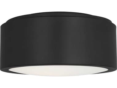 Generation Lighting Albee 1-Light Midnight Black Round Flush Mount GENGLF1041MBK