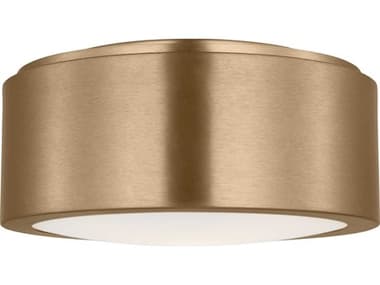 Generation Lighting Albee 1-Light Satin Brass Round Flush Mount GENGLF1041SB