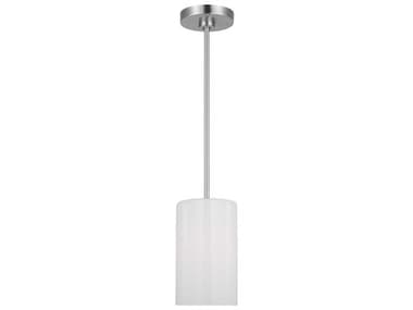 Generation Lighting Rhett 1-Light Brushed Steel Cylinder Mini Pendant GENGLP1001BS