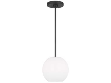 Generation Lighting Rory 8" 1-Light Midnight Black Globe Mini Pendant GENGLP1011MBK