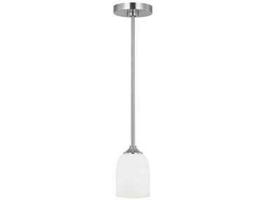 Generation Lighting Emile 4" 1-Light Brushed Steel Mini Pendant GENGLP1021BS