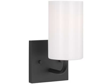 Generation Lighting Rhett 1-Light Midnight Black Wall Sconce GENGLV1001MBK