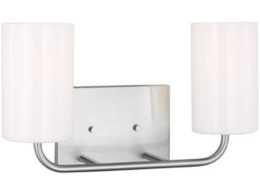 Generation Lighting Rhett 2-Light Brushed Steel Vanity Light GENGLV1002BS