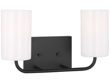 Generation Lighting Rhett 2-Light Midnight Black Vanity Light GENGLV1002MBK