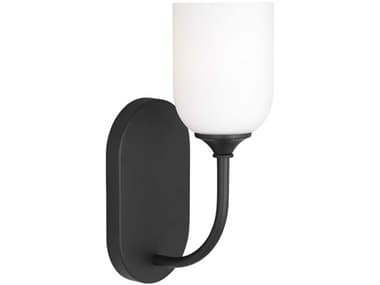 Generation Lighting Emile 11" Tall 1-Light Midnight Black Wall Sconce GENGLV1021MBK