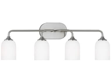 Generation Lighting Emile 31" Wide 4-Light Brushed Steel Vanity Light GENGLV1024BS