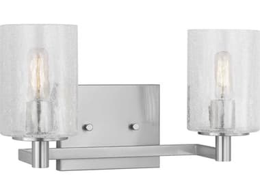 Generation Lighting Parker 2-Light Brushed Steel Vanity Light GENGLV1032BS