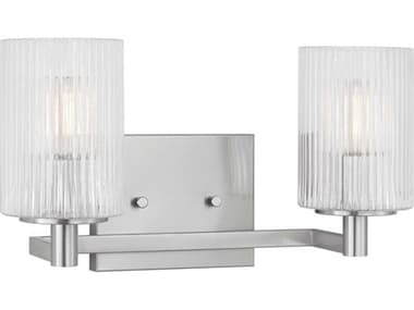 Generation Lighting Lando 2-Light Brushed Steel Vanity Light GENGLV1042BS