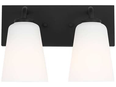 Generation Lighting Miles 2-Light Midnight Black Vanity Light GENGLV1052MBK