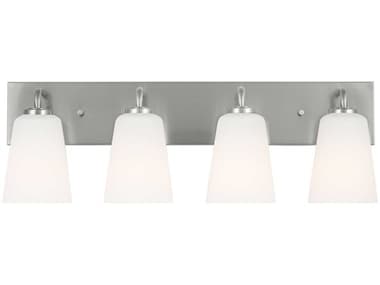 Generation Lighting Miles 4-Light Brushed Nickel Brass Vanity Light GENGLV1054BS