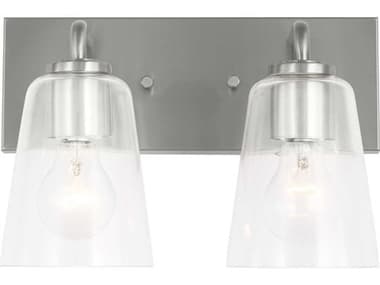 Generation Lighting Miles 2-Light Brushed Nickel Vanity Light GENGLV1062BS