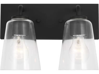 Generation Lighting Miles 2-Light Midnight Black Vanity Light GENGLV1062MBK
