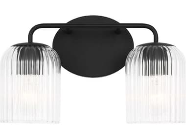 Generation Lighting Eisele 2-Light Midnight Black Vanity Light GENGLV1132MBK