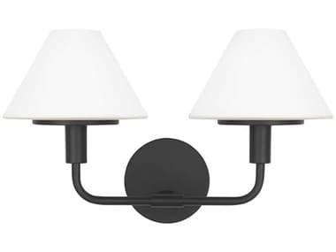 Generation Lighting Mendota 2-Light Midnight Black Wall Sconce GENGLW1022MBK