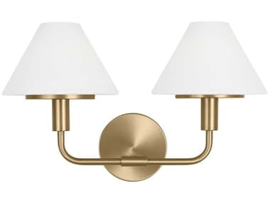 Generation Lighting Mendota 2-Light Satin Brass Vanity Light GENGLW1022SB