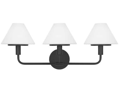 Generation Lighting Mendota 3-Light Midnight Black Vanity Light GENGLW1033MBK