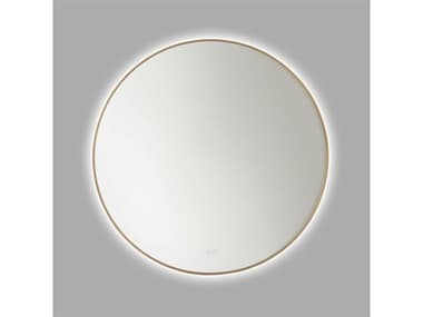 Generation Lighting Cadre Satin Brass Round Wall Mirror GENMREL1431SB