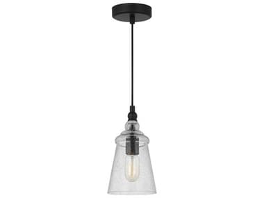 Generation Lighting Loras 1-Light Midnight Black Bell Mini Pendant GENP1449MBK