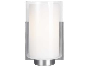 Generation Lighting Bergin 7" Tall 1-Light Satin Nickel Glass Wall Sconce GENVS22601SN