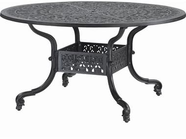 Gensun Florence Cast Aluminum 54'' Wide Round Dining Table with Umbrella Hole GES10230A54