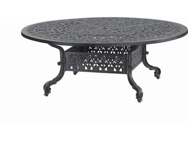 Gensun Florence Cast Aluminum 54'' Wide Round Chat Table with Umbrella Hole GES10230M54