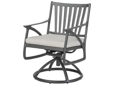 Gensun Amari Cushion Aluminum Carbon Swivel Rocker Dining Arm Chair GES10250011