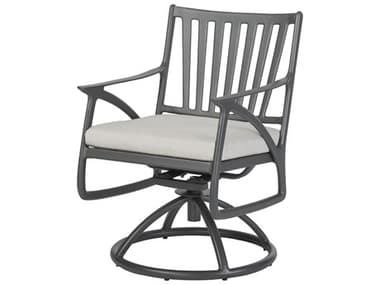 Gensun Amari Aluminum Carbon Swivel Rocker Dining Arm Chair - No Cushion GES10250011QUICK